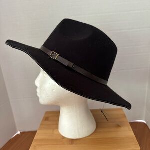 NWT Justin & Taylor Black & Brown Wide-Brim Hat! Cowboy Western! Adjustable